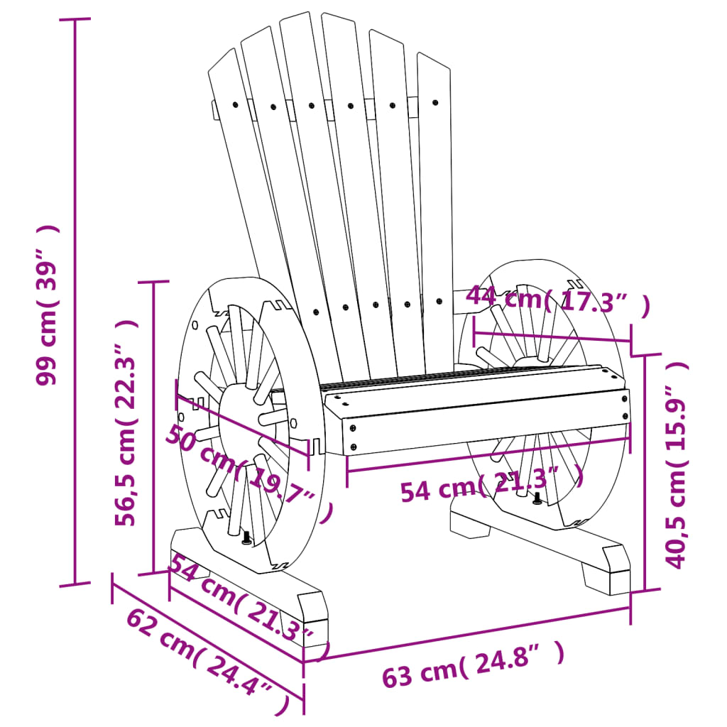 Cadeiras Adirondack para jardim 4 pcs madeira de abeto maciça - Image 9