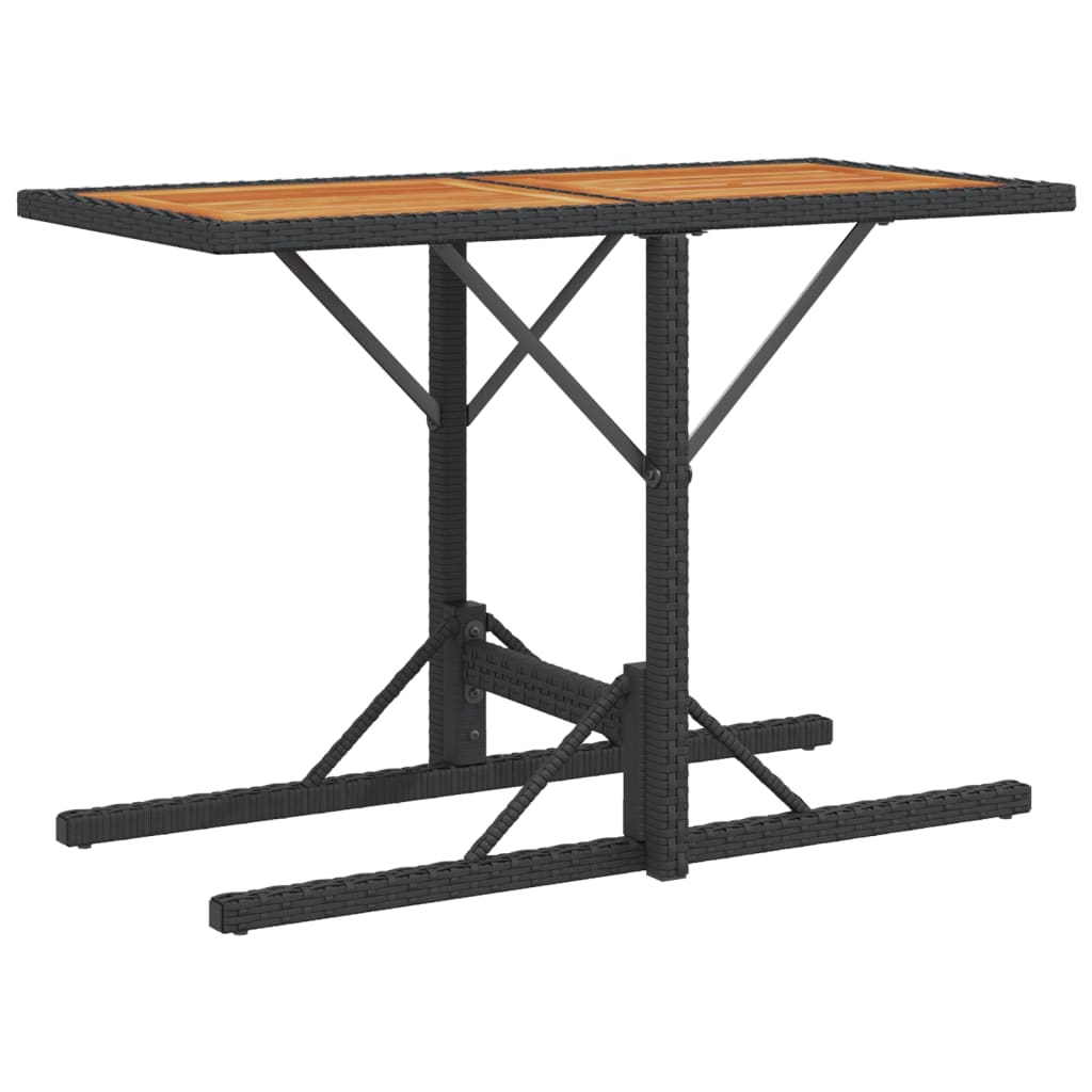 3 pcs conjunto de bistrô com almofadões vime PE preto - Image 6