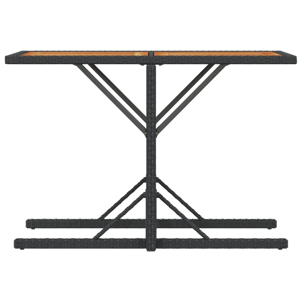 3 pcs conjunto de bistrô com almofadões vime PE preto - Image 7