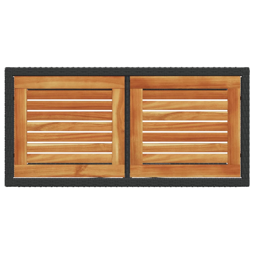 3 pcs conjunto de bistrô com almofadões vime PE preto - Image 8