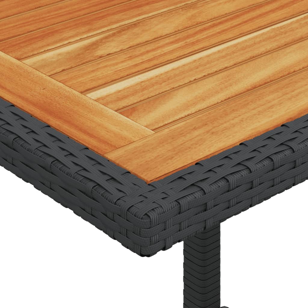 3 pcs conjunto de bistrô com almofadões vime PE preto - Image 9