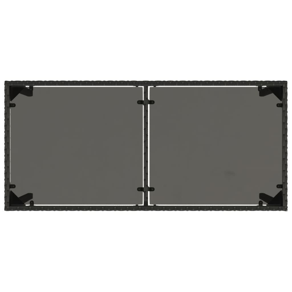 5 pcs conjunto de jantar p/ jardim c/ almofadões vime PE preto - Image 10