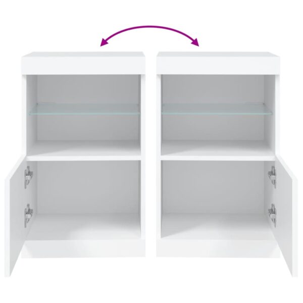 Aparador com luzes LED 41x37x67 cm branco - Image 9