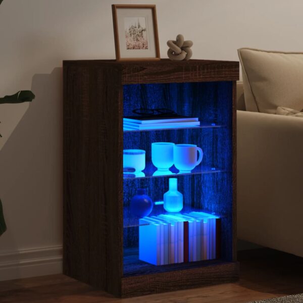 Aparador com luzes LED 41x37x67 cm carvalho castanho - Image 3