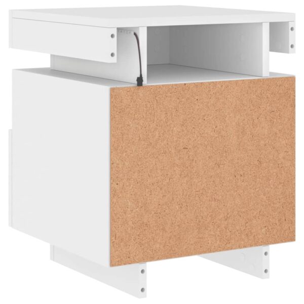 Mesas de cabeceira c/ luzes LED 2 pcs 40x39x48,5 cm branco - Image 9