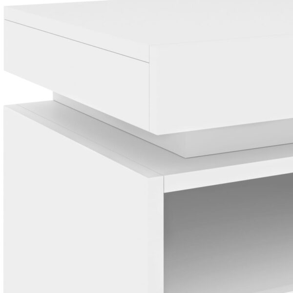 Mesas de cabeceira c/ luzes LED 2 pcs 40x39x48,5 cm branco - Image 10