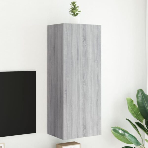 Móvel parede TV 40,5x30x102cm derivados de madeira cinza sonoma