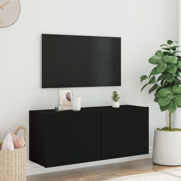 Móvel de parede para TV 100x30x41 cm preto - Image 2