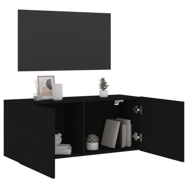 Móvel de parede para TV 100x30x41 cm preto - Image 3