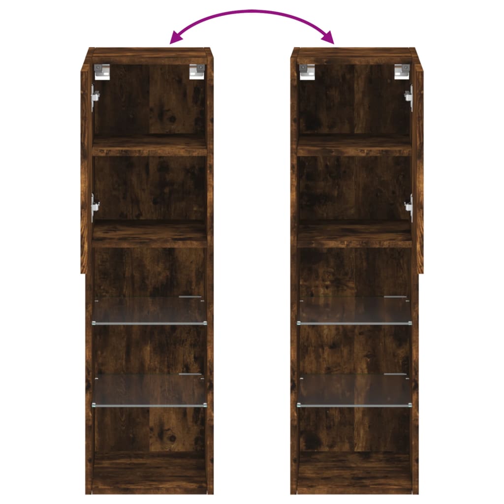 Móveis de TV c/ luzes LED 2 pcs 30,5x30x102 cm carvalho fumado - Image 11