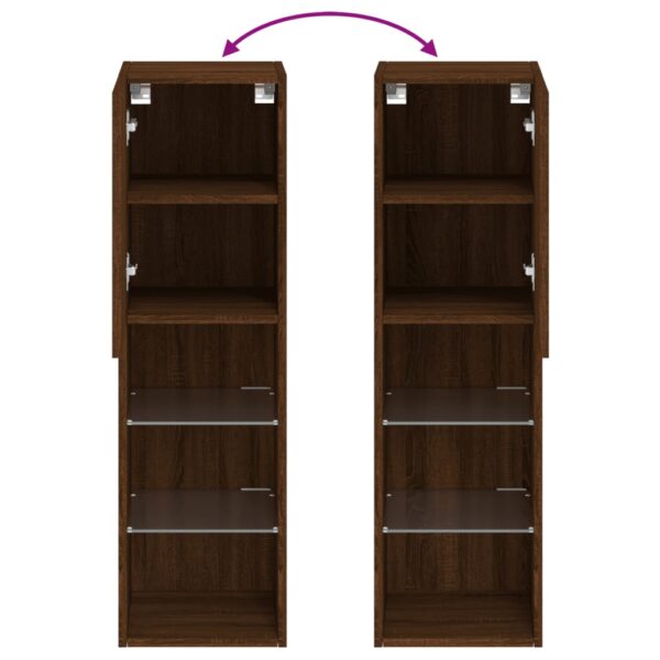 Móveis de TV c/ luzes LED 2 pcs 30,5x30x102cm carvalho castanho - Image 11