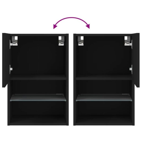 Móveis de TV com luzes LED 2 pcs 40,5x30x60 cm preto - Image 11