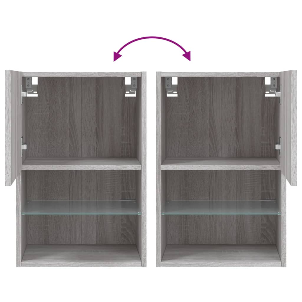 Móvel de TV com luzes LED 40,5x30x60 cm cinzento sonoma - Image 11