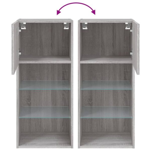 Móvel de TV com luzes LED 40,5x30x90 cm cinzento sonoma - Image 11
