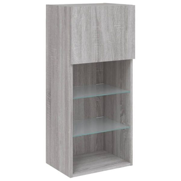 Móvel de TV com luzes LED 40,5x30x90 cm cinzento sonoma - Image 6