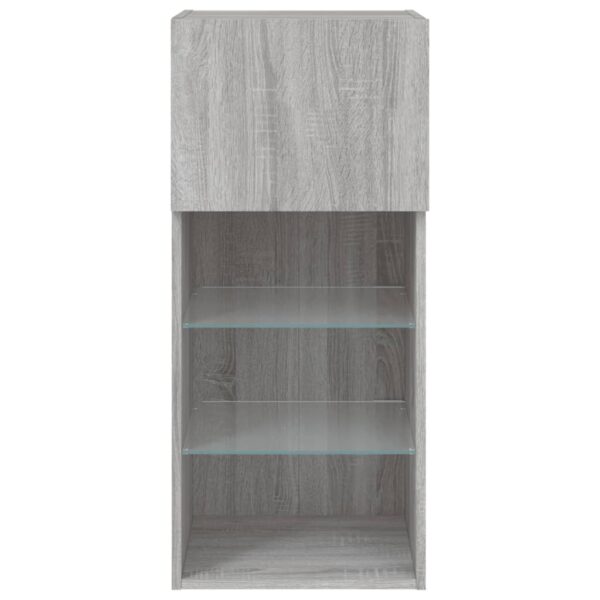 Móvel de TV com luzes LED 40,5x30x90 cm cinzento sonoma - Image 8