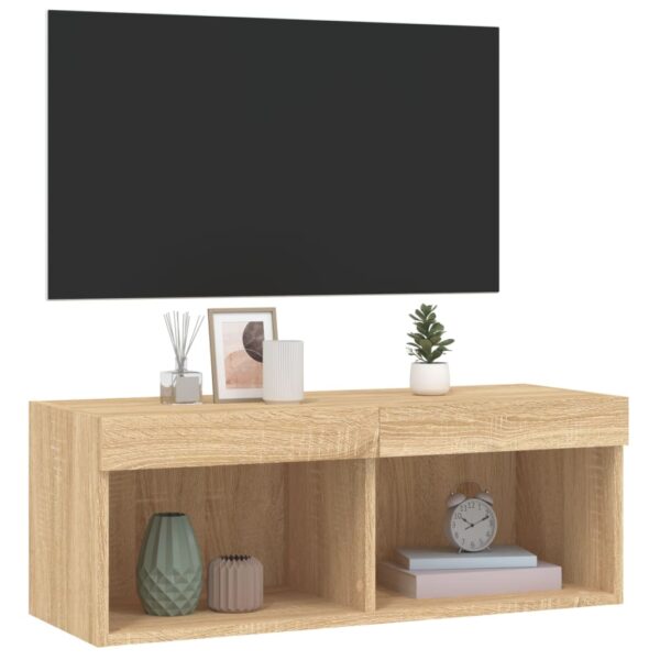 Móvel de TV com luzes LED 80x30x30 cm carvalho sonoma - Image 5