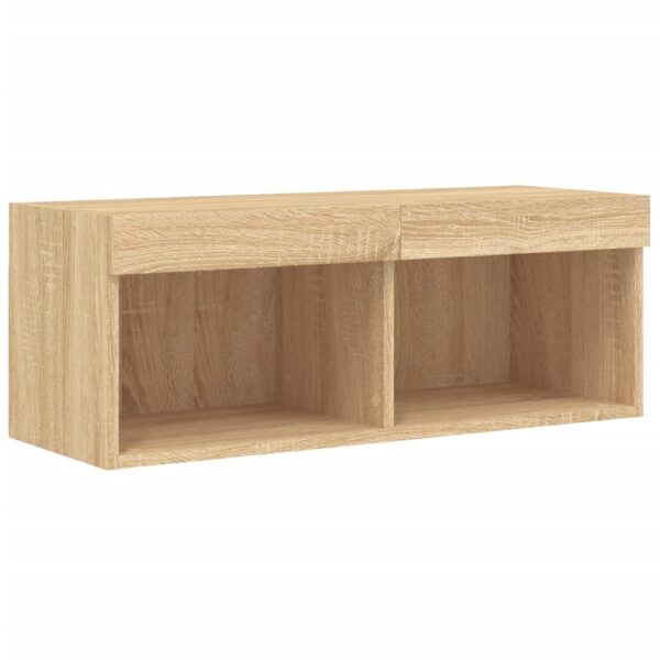 Móvel de TV com luzes LED 80x30x30 cm carvalho sonoma - Image 6