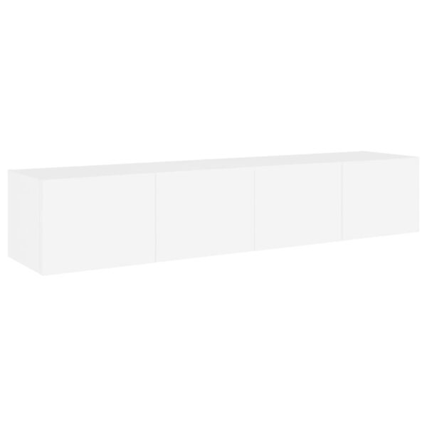 Móveis de parede p/ TV com luzes LED 2 pcs 80x35x31 cm branco - Image 6