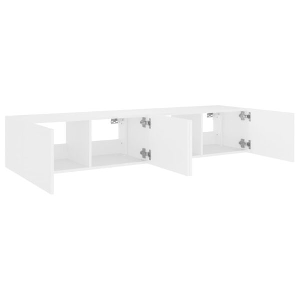 Móveis de parede p/ TV com luzes LED 2 pcs 80x35x31 cm branco - Image 7