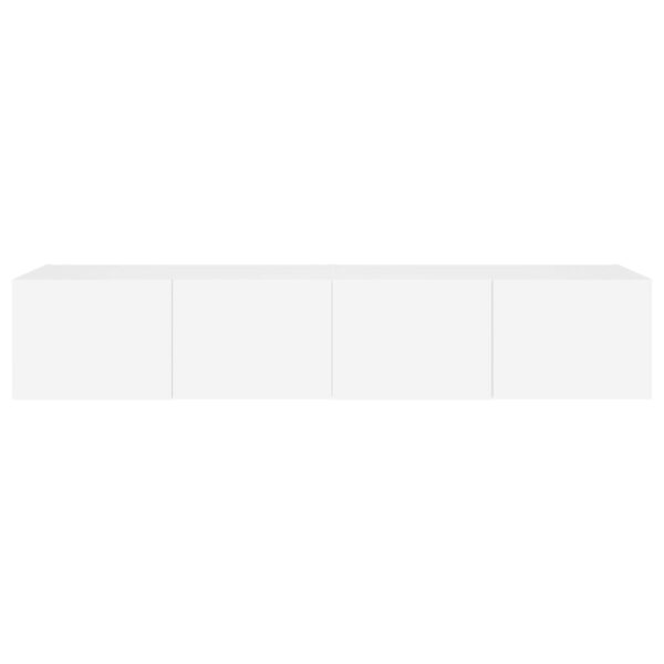 Móveis de parede p/ TV com luzes LED 2 pcs 80x35x31 cm branco - Image 8