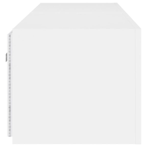 Móveis de parede p/ TV com luzes LED 2 pcs 80x35x31 cm branco - Image 9