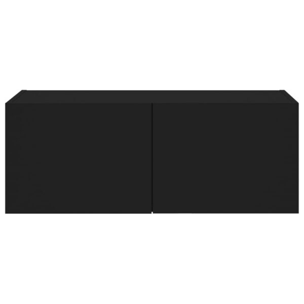 Móvel de parede para TV com luzes LED 80x35x31 cm preto - Image 8