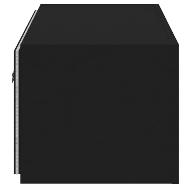 Móvel de parede para TV com luzes LED 80x35x31 cm preto - Image 9