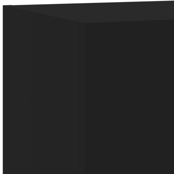 Móveis de parede p/ TV com luzes LED 2 pcs 80x35x31 cm preto - Image 11