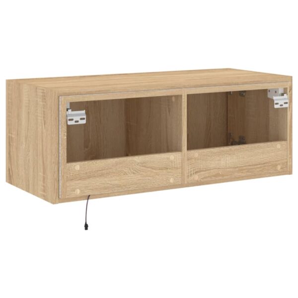 Móvel de parede p/ TV c/ luzes LED 80x35x31 cm carvalho sonoma - Image 10
