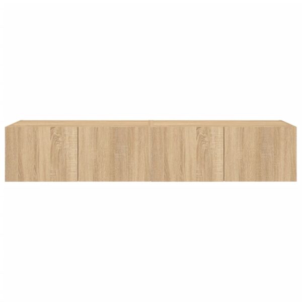 Móveis de parede para TV com luzes LED 2 pcs carvalho sonoma - Image 8