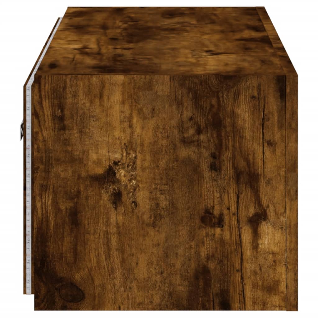 Móvel de parede p/ TV c/ luzes LED 80x35x31 cm carvalho fumado - Image 9