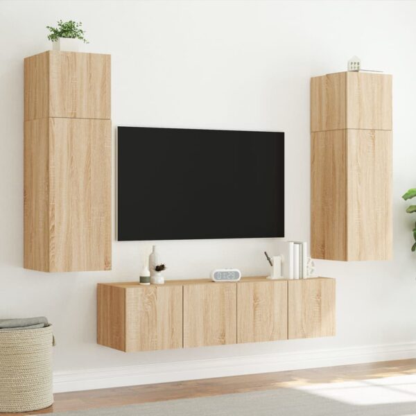 Móvel de parede p/ TV c/ luzes LED 60x35x41 cm carvalho sonoma - Image 5