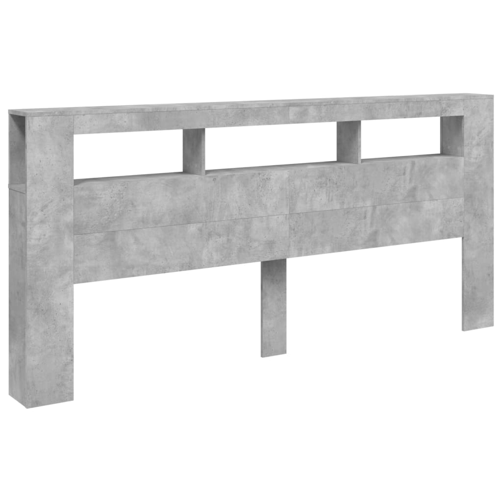 Cabeceira c/ LEDs 220x18,5x103,5 cm cinzento-cimento - Image 2