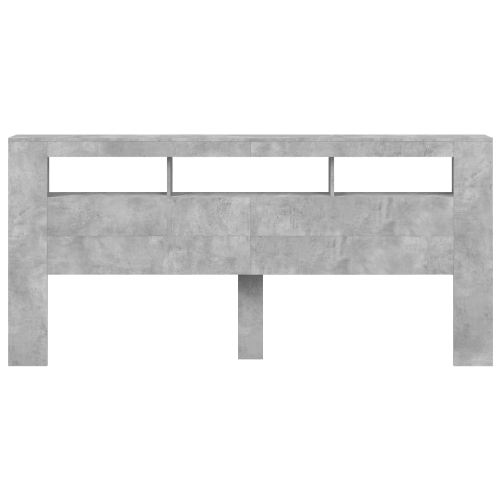 Cabeceira c/ LEDs 220x18,5x103,5 cm cinzento-cimento - Image 5