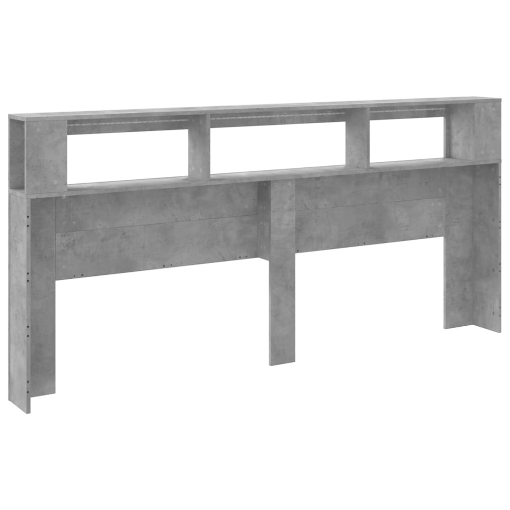 Cabeceira c/ LEDs 220x18,5x103,5 cm cinzento-cimento - Image 7