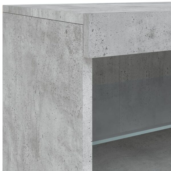 Aparador com luzes LED 181,5x37x67 cm cinzento cimento - Image 11