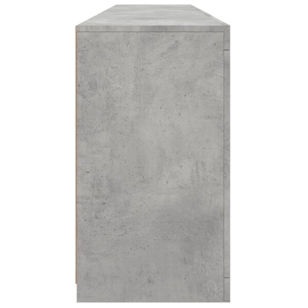 Aparador com luzes LED 181,5x37x67 cm cinzento cimento - Image 6