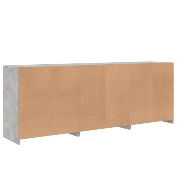 Aparador com luzes LED 181,5x37x67 cm cinzento cimento - Image 7