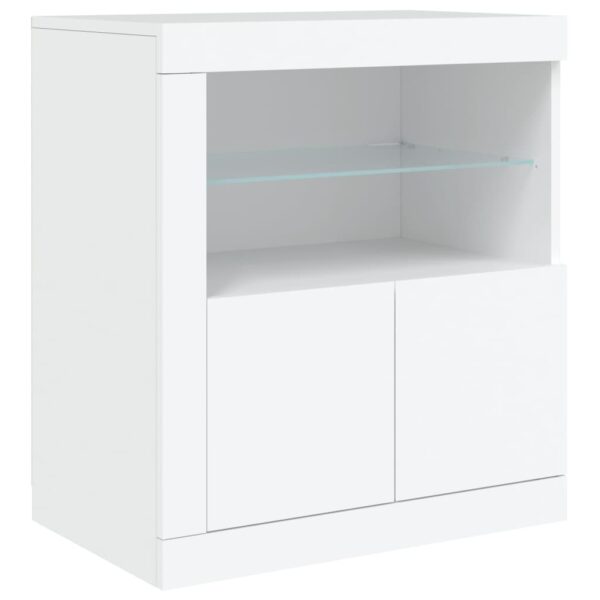 Aparador com luzes LED 202x37x67 cm branco - Image 8