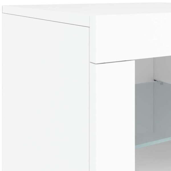 Aparador com luzes LED 202x37x67 cm branco - Image 9