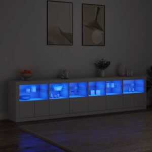 Aparador com luzes LED 283x37x67 cm branco