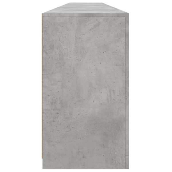 Aparador com luzes LED 283x37x67 cm cinzento cimento - Image 7