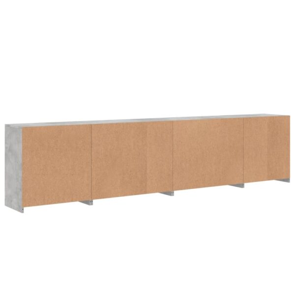 Aparador com luzes LED 283x37x67 cm cinzento cimento - Image 8