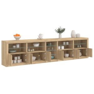 Aparador com luzes LED 283x37x67 cm carvalho sonoma