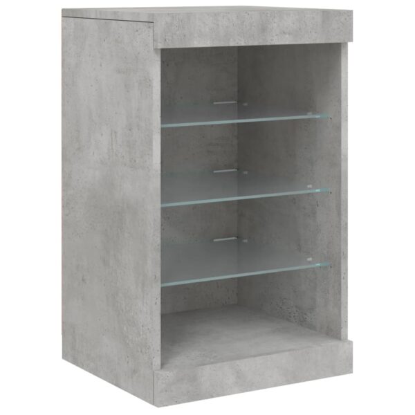 Aparador com luzes LED 162x37x67 cm cinzento cimento - Image 11