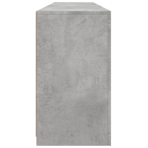Aparador com luzes LED 162x37x67 cm cinzento cimento - Image 7