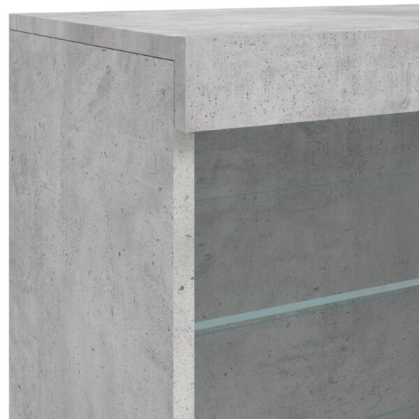 Aparador com luzes LED 181,5x37x67 cm cinzento cimento - Image 11