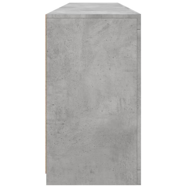Aparador com luzes LED 181,5x37x67 cm cinzento cimento - Image 6