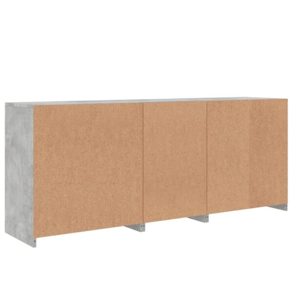 Aparador com luzes LED 181,5x37x67 cm cinzento cimento - Image 7